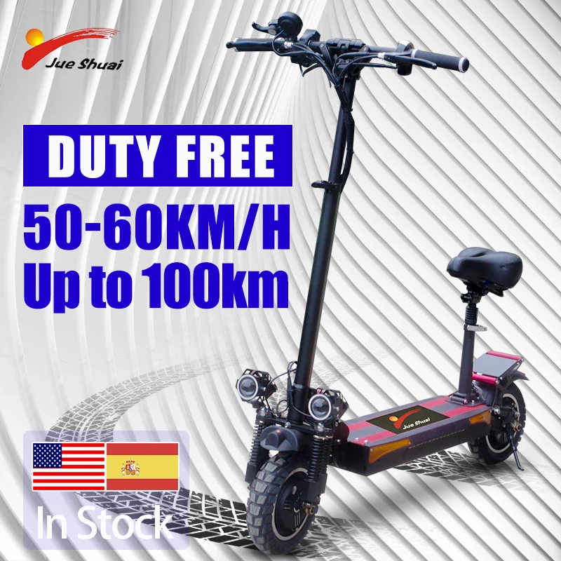 

Jueshuai Electric Scooter 2000W Dual Motor 10-Inch Tire 100KM 60V26A Battery Electric Skateboard for Adults